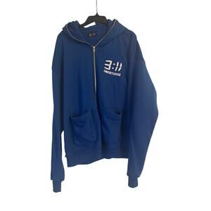 GUC 3:11 Royal Blue Hoodie Front Zipper Long Sleeves Fleece Lined Size 2XL